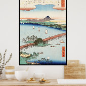 Koel japans ukiyo-e-landschap poster (Keuken)