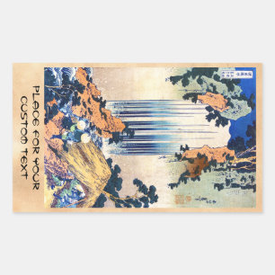 Koel japans  ukiyo-e waterfall Hokusai Rechthoekige Sticker