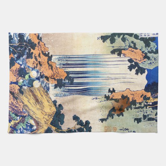 Koel japans ukiyo-e waterfall Hokusai Theedoek (Horizontaal)