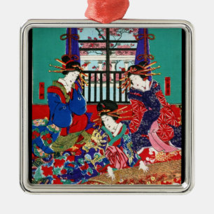 Koel  japanse mooie dames metalen ornament
