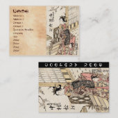 Koel japanse  ukiyo-e-dame en kind visitekaartje (Voorkant / Achterkant)