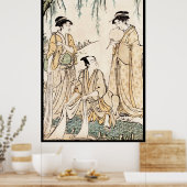 Koel  japanse ukiyo-e damesrol poster (Keuken)