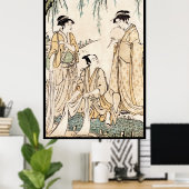 Koel  japanse ukiyo-e damesrol poster (Thuiskantoor)
