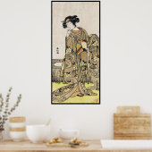 Koel japanse ukiyo-e  geisha oude rol poster (Keuken)