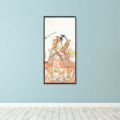Koel-japanse ukiyo-e-krijger canvas afdruk (Insitu (Houten vloer))