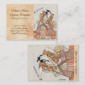 Koel-japanse ukiyo-e-krijger visitekaartje (Voorkant / Achterkant)