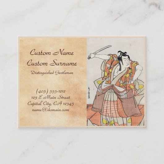 Koel-japanse ukiyo-e-krijger visitekaartje (Voorkant)