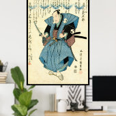 Koel-japanse  ukiyo-e samurai-krijger poster (Thuiskantoor)
