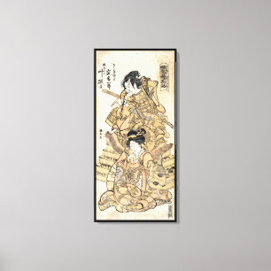 Koel japanse ukiyo-e samuraj-strijder canvas afdruk