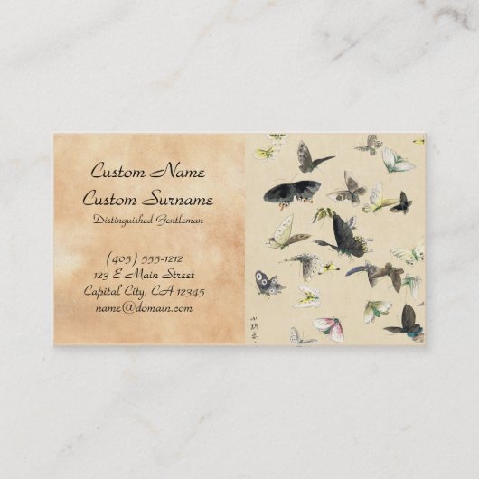 Koel-japanse ukiyo-e-vlinderrol visitekaartje (Voorkant)