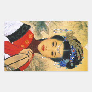Koel jonge, mooie chinese prins Guo Jin art Rechthoekige Sticker
