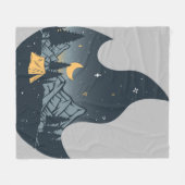 Koel kampeerkampvuur onder het staargebergte fleece deken (Voorkant (Horizontaal))