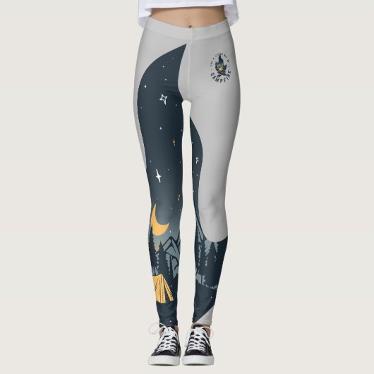 Koel kampeerkampvuur onder het staargebergte leggings (Voorkant)
