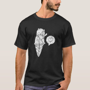 Koel kat en ijsje Kat Kegel Sundae   Dessert T-shirt