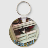 Koel kat sleutelhanger (Voorkant)