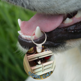Koel kat sleutelhanger