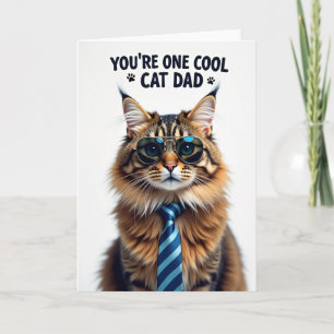 Koel kat vadersdag portretkaart kaart