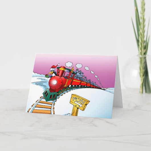 Koel kerst feestdagen kaart (Voorkant)