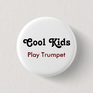 Koel kinder Play Trumpet T-Shirt Sleutelhanger Ronde Button 3,2 Cm