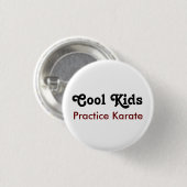 Koel Kinder Praktijk Karate Ronde Button 3,2 Cm (Voorkant /achterkant)