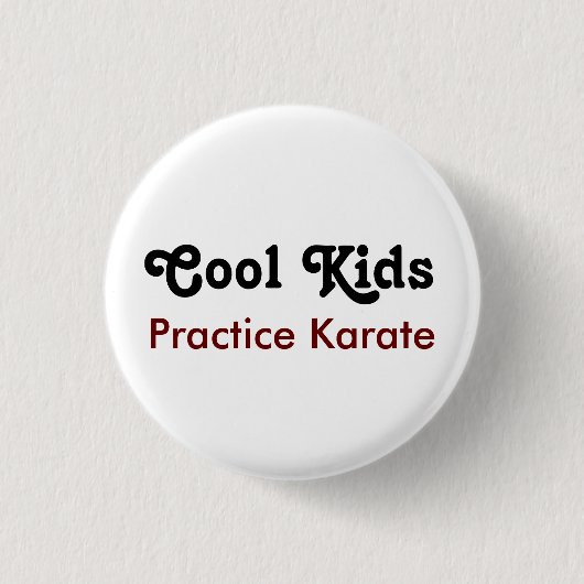 Koel Kinder Praktijk Karate Ronde Button 3,2 Cm (Voorkant)
