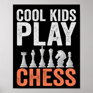Koel kinder schaak Funny Chess Board Lovers Gift Poster