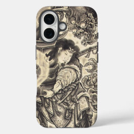 Koel klassiek japans demon tattoo iPhone 16 hoesje
