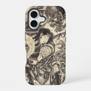 Koel klassiek japans demon tattoo iPhone 16 hoesje