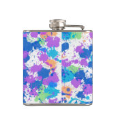 Koel kleuren Abstracte plakverf, vaag Heupfles (Achterkant)