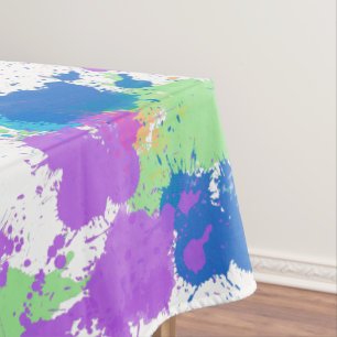 Koel kleuren Abstracte plakverf, vaag Tafelkleed