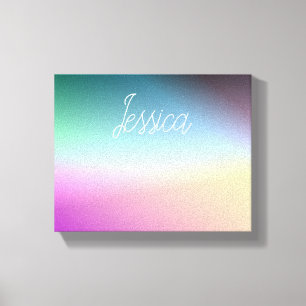 Koel Kleurrijk Ombre Verlopen & Uw Script Canvas Afdruk
