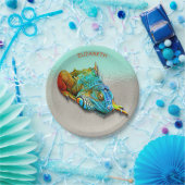 Koel, kleurrijk, regenboog, herhaal papieren bordje (Feest)