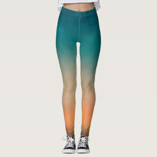 Koel kleurrijke Blauwgroen OrangeGrunge Leggings