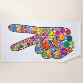 Koel kleurrijke Groovy-vredeshandtekeningen Strandlaken (Voorkant)