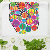 Koel kleurrijke Groovy-vredessignalen Theedoek (Gevouwen)