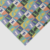 Koel kleurrijke katten op vierkantspleinen tissuepapier (Detail)