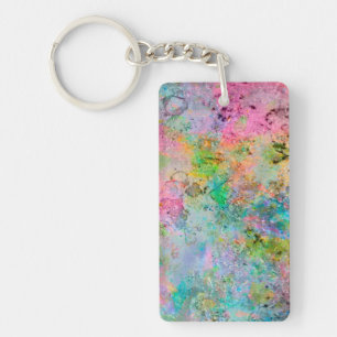Koel kleurrijke neonkleuren abstract marmer afbeel sleutelhanger