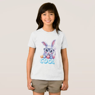 Koel Konijn Pasen Gepersonaliseerde Naam Kinderen Tri-Blend Shirt