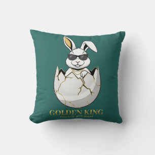 Koel Konijn Zonnebril Gouden Koning Grappige Konij Kussen