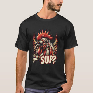 Koel Kuiken Hanen Die Zonnebril Sup dragen T-shirt