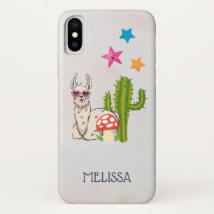 Koel lama in een zonnebril met een hoge zonnebril iPhone x hoesje