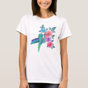Koel leuke trendy waterverven kolibrij t-shirt