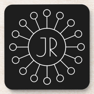Koel  Logo Stijl Monogram   Zwart-wit Bier Onderzetter