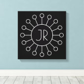 Koel  Logo Stijl Monogram | Zwart-wit Canvas Afdruk (Insitu (Houten vloer))