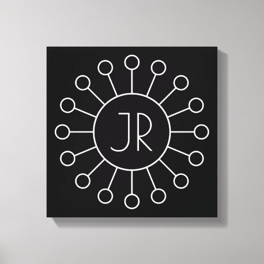 Koel  Logo Stijl Monogram | Zwart-wit Canvas Afdruk (Voorkant)