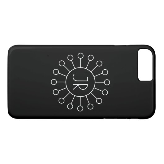 Koel Logo Stijl Monogram | Zwart-wit Case-Mate iPhone Case (Achterkant (Horizontaal))