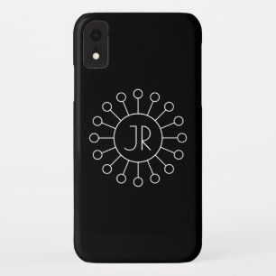 Koel  Logo Stijl Monogram   Zwart-wit iPhone XR Hoesje