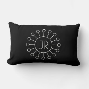 Koel Logo Stijl Monogram Zwart-wit Kussen