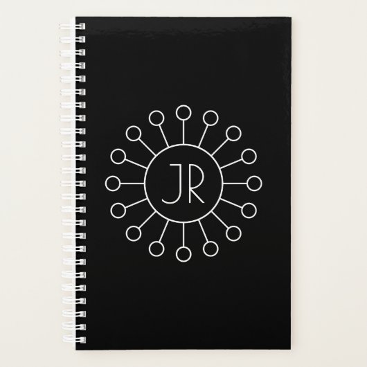 Koel  Logo Stijl Monogram | Zwart-wit Planner (Voorkant)