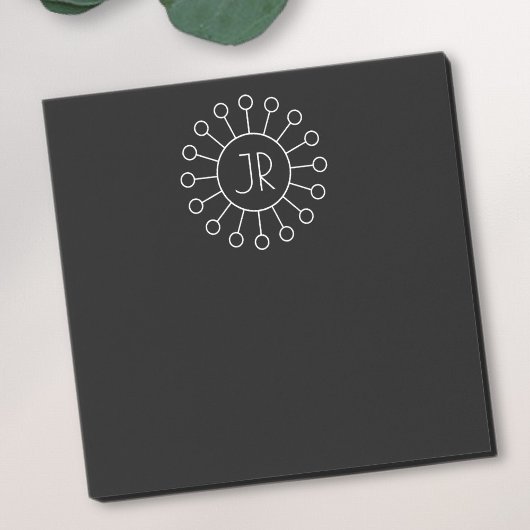 Koel Logo Stijl Monogram | Zwart-wit Post-it® Notes
